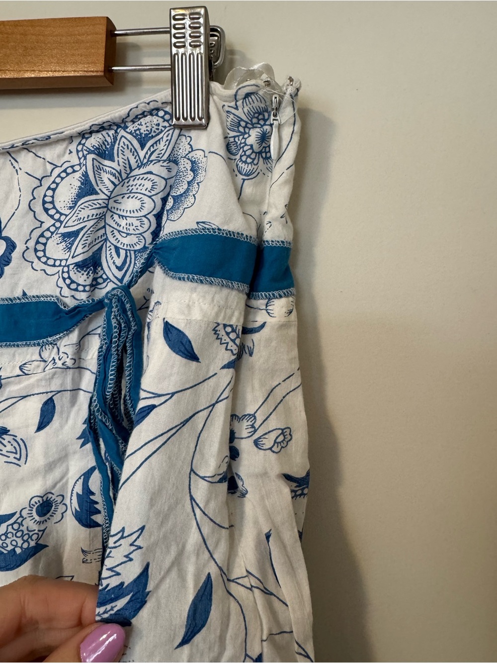 VINTAGE Y2K Skirt Blue Floral L - Picture 4 of 12
